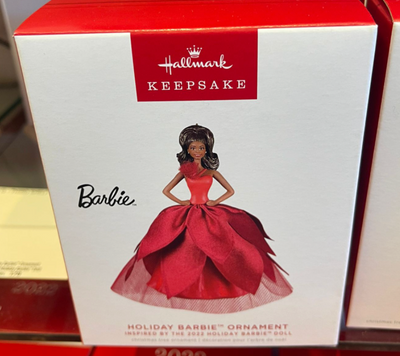 Hallmark 2022 Black Holiday Barbie Doll Christmas Ornament New W Box