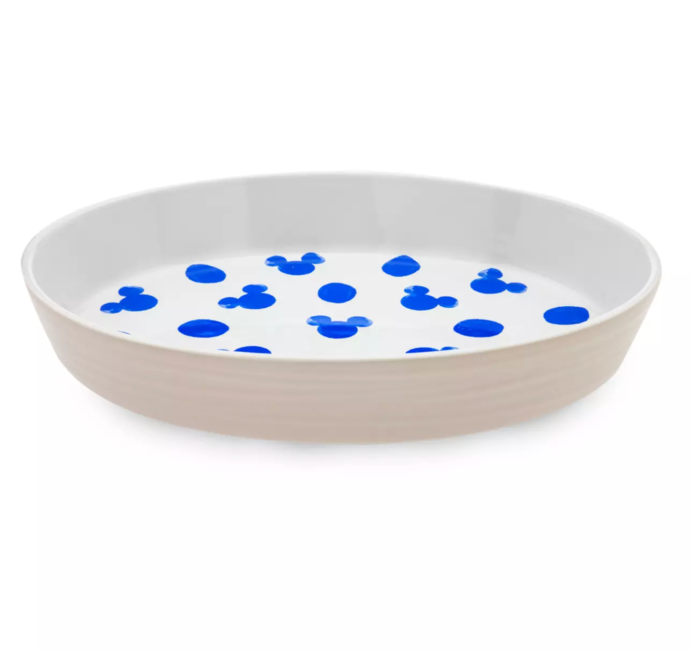 Disney Parks Homestead Blue Mickey Icon and Polka Dots Kitchen Ceramic Tray New