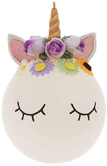 Robert Stanley Floral Unicorn Ball Glass Christmas Ornament New with Tag