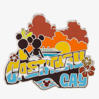 Disney Parks Cruise Line Mickey and Minnie Castaway Cay Bahamas Pin New w Card