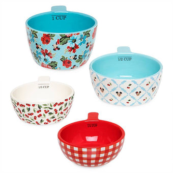 Disney Parks Mickey and Minnie Mouse Retro Ceramic Measuring Cups New