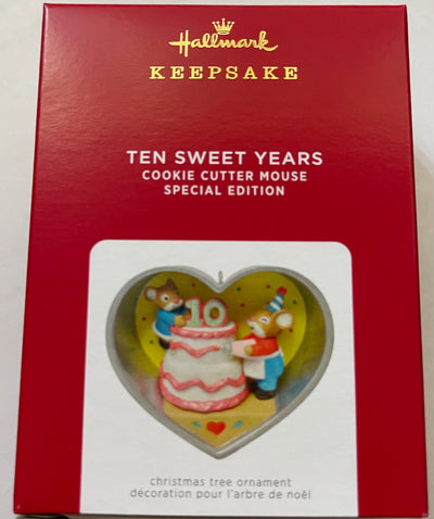Hallmark 2021 Ten Sweet Years Cookie Cutter Mouse Ornament New with Box