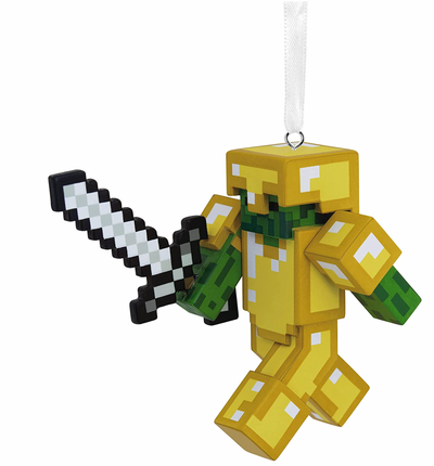 Hallmark Minecraft Zombie with Sword and Armor Christmas Ornament New with Box