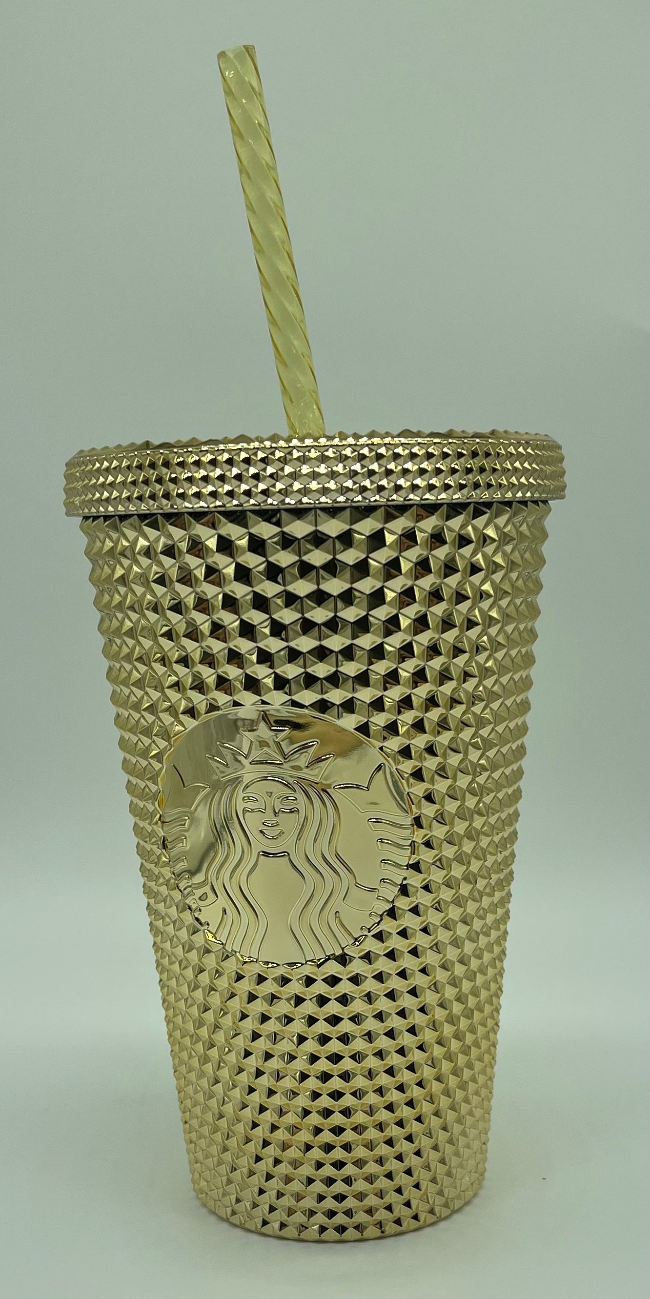 Starbucks Christmas Holiday 2022 Studded Grande 16oz Gold Tumbler Cup New