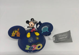 Disney Parks WDW 2020 Mickey Ear Hat Christmas Ornament Light Up New with Tag
