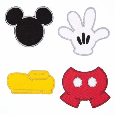 Disney Parks Mickey Mouse Body Parts Glove Shorts Icon Shoe Patch Set New