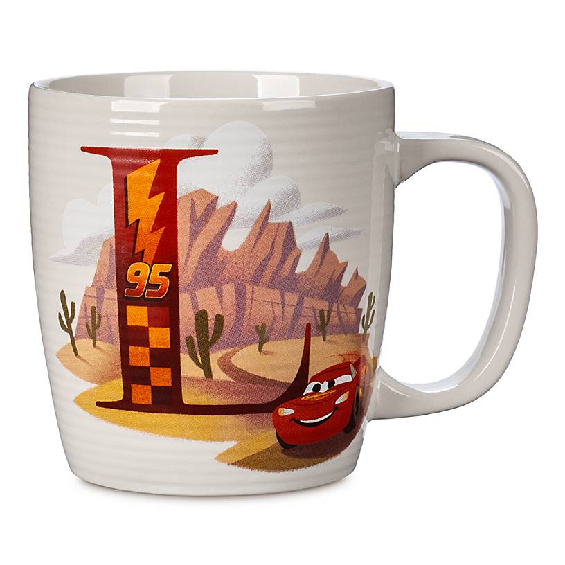 Disney Disneyland ABC Letters L is for Lightning Mc Queen Coffee Mug New