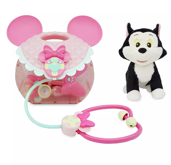 Disney Minnie and Figaro Plush Vet Set Play Set with Play Stethoscope New w Box