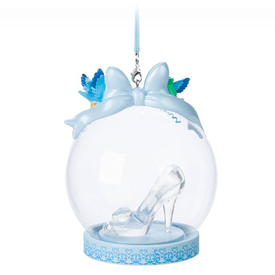 Disney Parks Cinderella Slipper Ball Blown Glass Christmas Ornament New With Tag