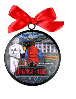 Universal Studios Retro Back to the Future Ceramic Christmas Ornament New w Tag