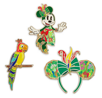 Disney Minnie The Main Attraction Enchanted Tiki Room Pin Set New Sealed