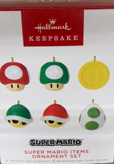 Hallmark 2022 Miniature Nintendo Super Mario Set Christmas Ornament New With Box