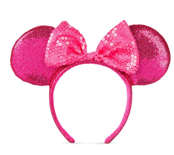 Disney Parks Minnie Mouse Glitter and Sequin Ear Headband Imagination Pink New