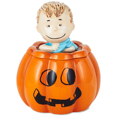Hallmark Peanuts Linus Jack-o'-Lantern Ceramic Candy Jar New