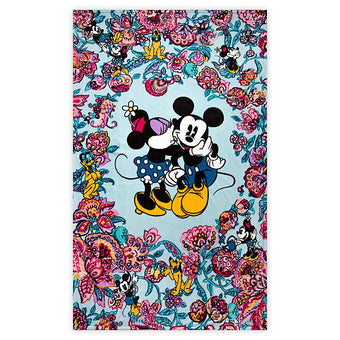 Disney Mickey Mouse and Friends Colorful Garden Plush Throw Blanket Vera Bradley