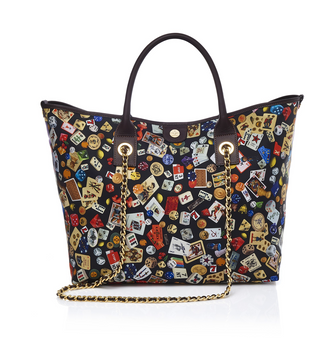 Macao Life is a Game Black Dark Brown Tote Bag Made in Italy by Divo Diva New