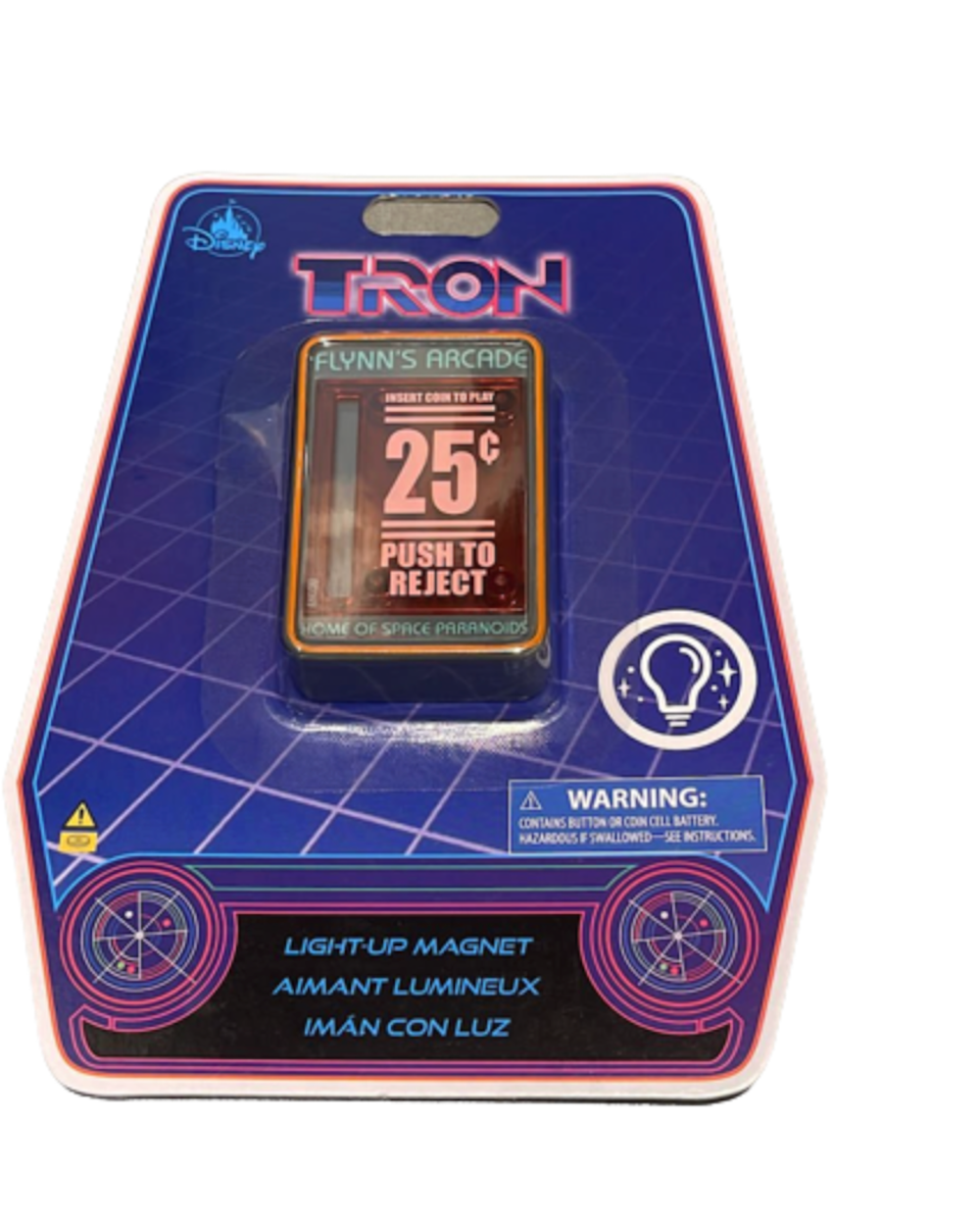 Disney Parks 2023 Tron Lightcycle Run Flynn's Arcade Light-Up Magnet New w Card