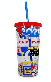 Disney Parks WDW 2021 Mickey and Friends Tumbler with Straw New