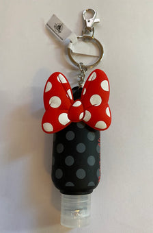 Disney Parks Minnie Bows Hand Sanitizer 1oz Keychain New with Tag
