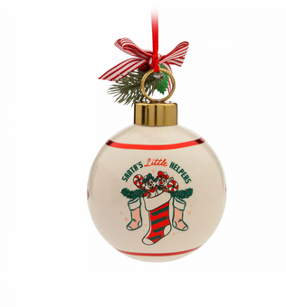 Disney Parks Minnie Friends Vintage Ceramic Ball Christmas Ornament New with Tag