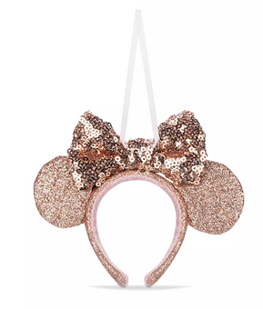 Disney Parks Minnie Mouse Briar Rose Gold Ear Headband Ornament New with Tags