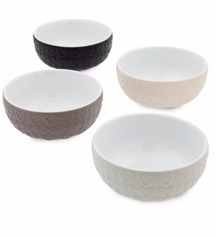 Disney Parks Homestead Mickey Icon Kitchen Set of 4 Colors Bowls New with Tag
