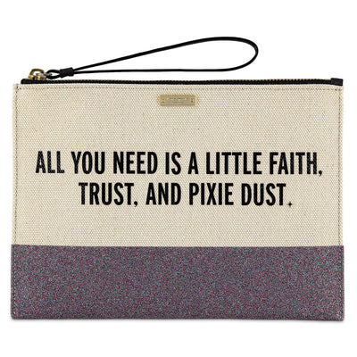 Disney Parks Peter Pan Canvas Glitter Clutch by Kate Spade New with Tag