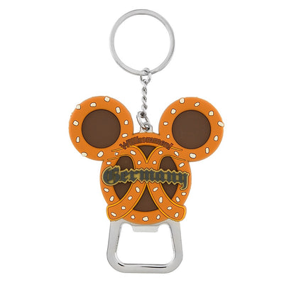 Disney Parks Mickey Icon Germany Pretzel Bottle Opener Keychain New with Tags
