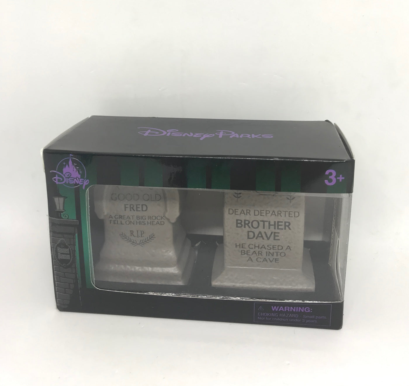 Disney Parks Haunted Mansion Tombstone Salt and Pepper Shaker Set New with Box