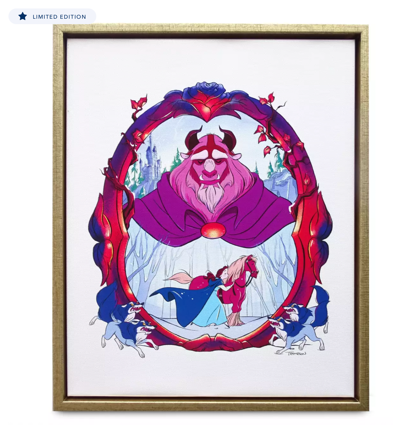 Disney Beauty and the Beast 30th Anniversary Framed Print Set New