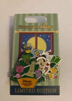 Disney Parks Old Key West Resort Minnie 2021 Happy Holidays Limited Pin New Card