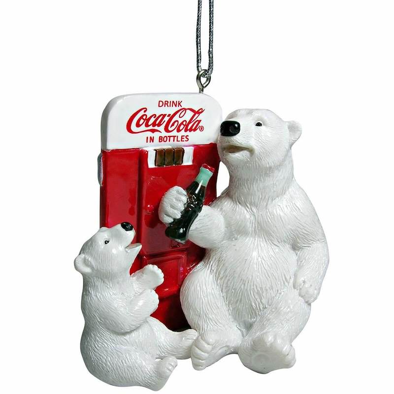 Authentic Coca Cola Coke Polar Bear Vendor Machine Christmas Ornament New w Tags