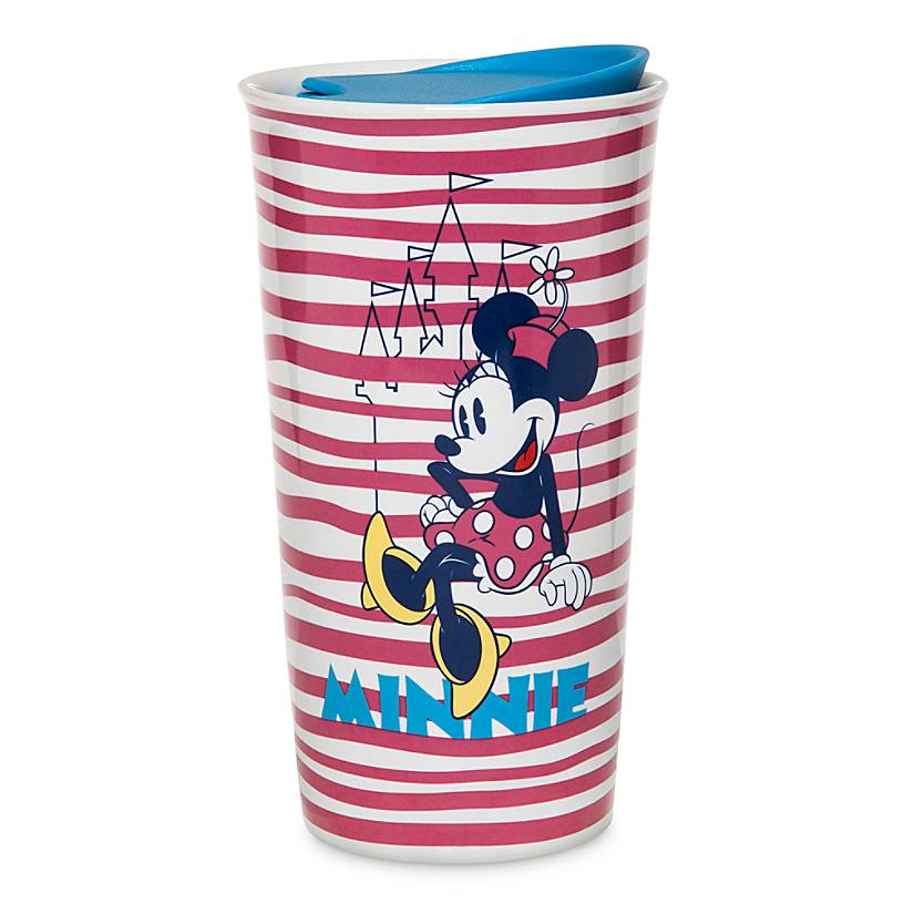Disney Parks Minnie Mouse Ceramic Coffee Travel Tumbler New