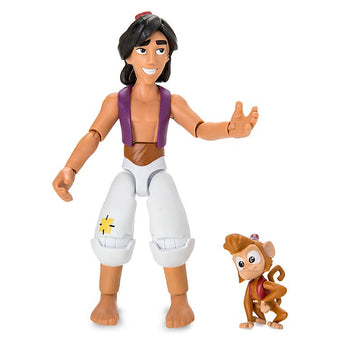 Disney Store Aladdin Action Figure with Abu Toybox New