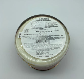 White Barn Bath and Body Works Christmas Cider 3 Wick Scented Candle New w Lid