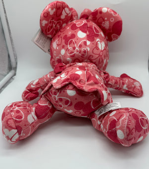 Disney Parks Authentic Valentine Minnie Heart Print Bendable Plush New
