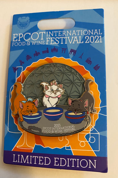 Disney Epcot Food and Wine 2021 Limited The Aristocats Pin New with Card