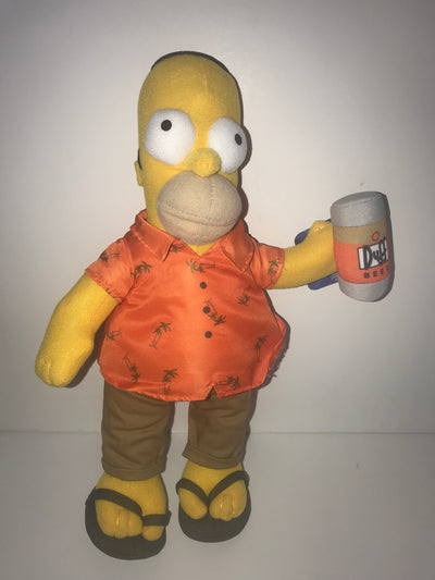 Universal Studios The Simpsons Homer Island Vacation Duff Beer Plush 14" New