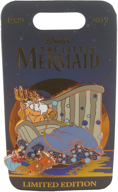 Disney Parks The Little Mermaid 30th King Triton Pin Limited New with Card