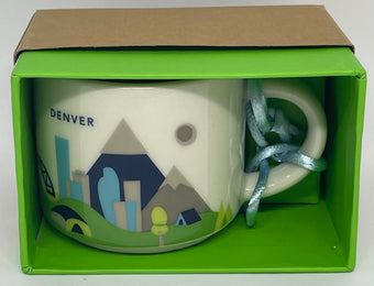 Starbucks Coffee You Are Here Denver Colorado Ceramic Mug Ornament New with Box