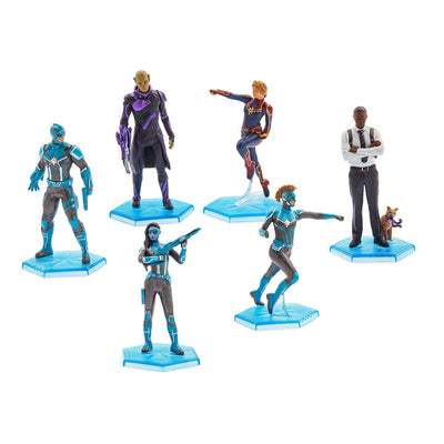 Disney Store Captain Marvel Figure Set Figure Play Set 6 Playset Cake Topper New
