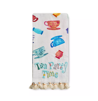 Disney Parks Tea Party Time Alice in Wonderland Tea Towel New With Tag