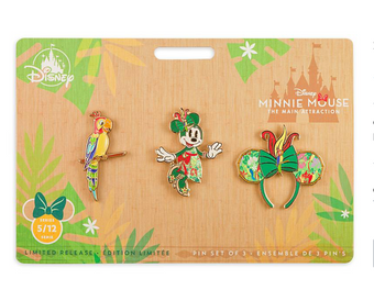Disney Minnie The Main Attraction Enchanted Tiki Room Pin Set New Sealed