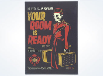 Disney Parks Hollywood Tower Hotel Bellhop Magnet Your Room is Ready New