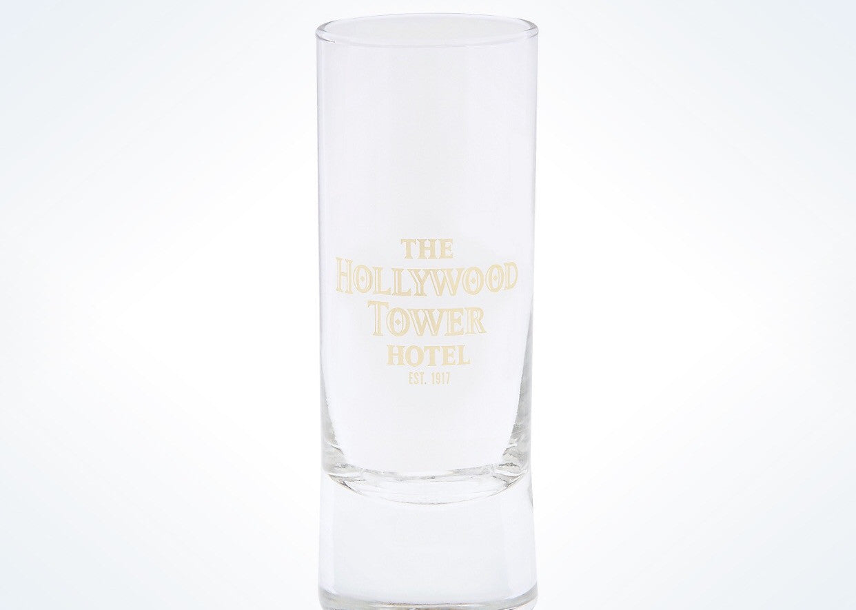 Disney Parks Hollywood Tower Hotel Logo Mini Glass New