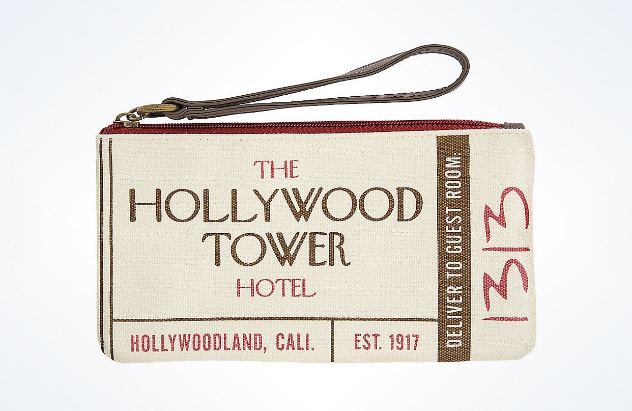 Disney Parks Hollywood Tower Hotel Canvas Wristlet New with Tags