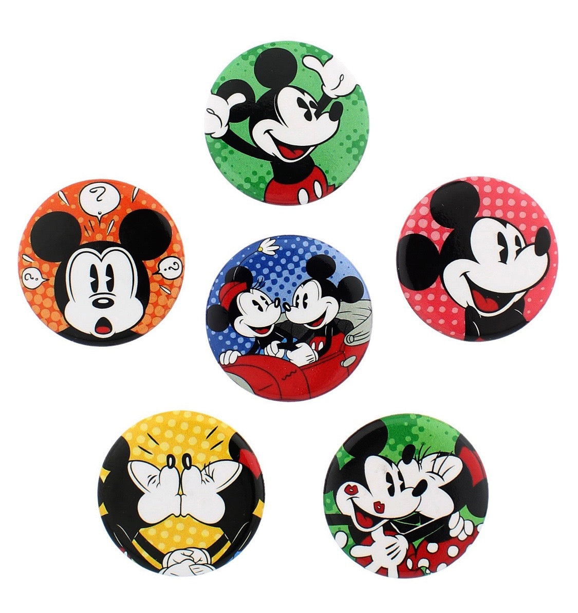 Disney Parks Mickey & Minnie Button Magnet Set New