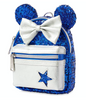 Disney Parks Wishes Come True Blue Minnie Sequined Backpack Wristlet New w Tag