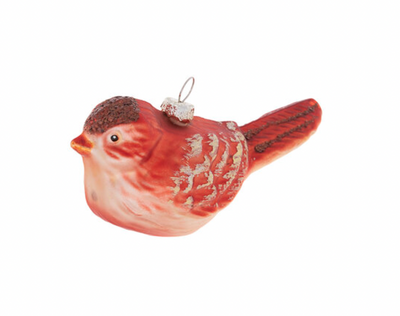 Robert Stanley 2021 Red Glitter Bird Glass Christmas Ornament New with Tag
