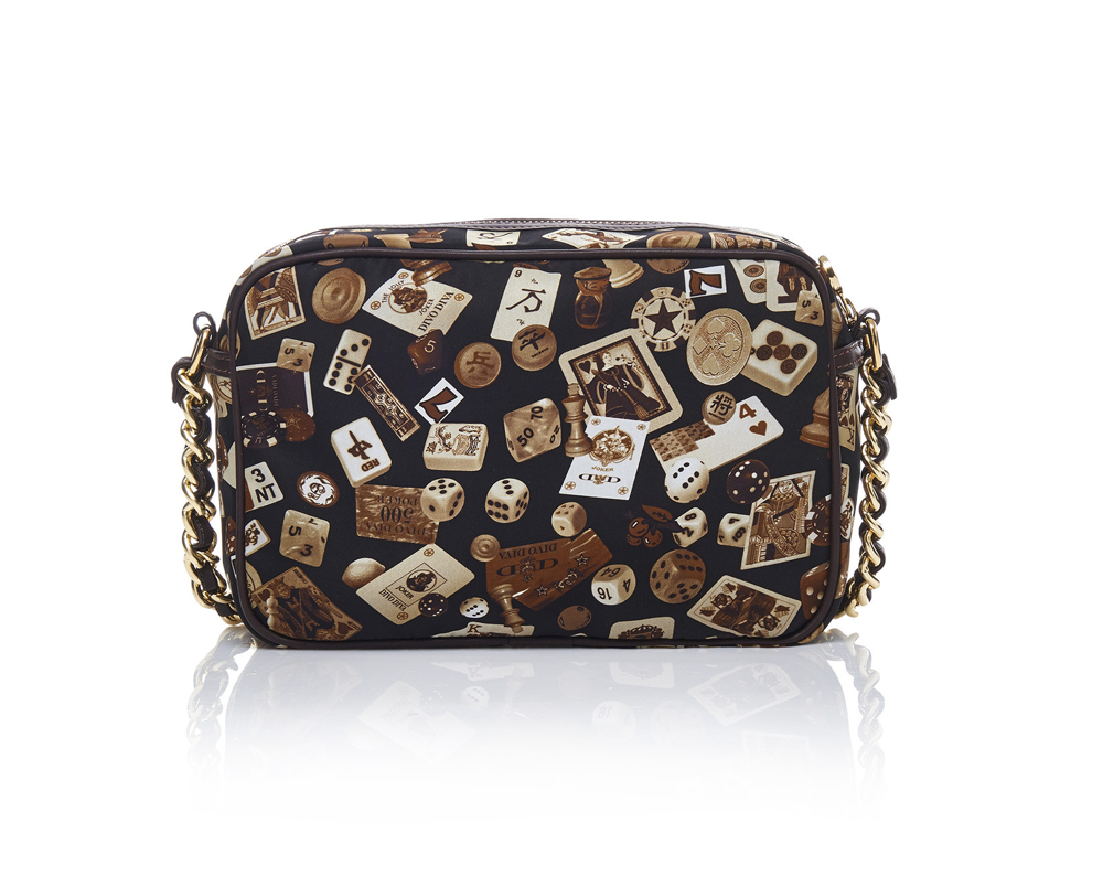 Las Vegas Life is a Game All Brown Bag Crossbody Made in Italy Divo Diva New